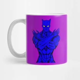 the black panther in dark blue Mug